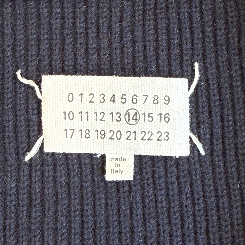 Maison Margiela 14 Mens Navy Blue Ribbed Zip-Up Cardigan Sweater ($1,576)‎ - Picture 3 of 14